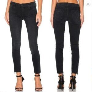 MOTHER Denim Looker Ankle Fray Hem Low Rise Skinny Jeans | Blackbird blue | 24